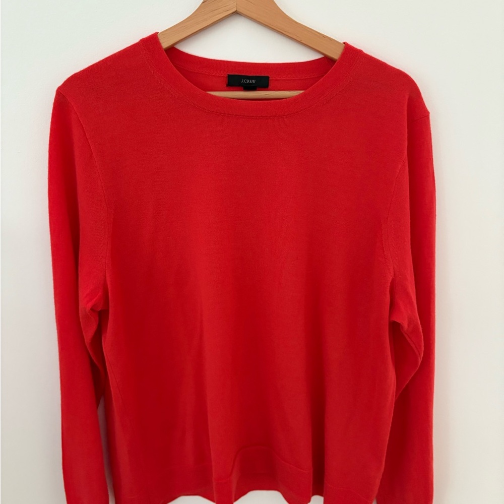 J. Crew Bold Orange Red Crew Neck Sweater
